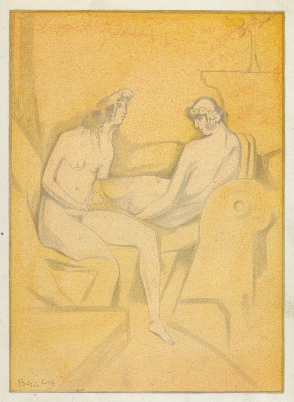 Ovidiovy milostné knihy: Má milenka pohrdá, aby nepodněcovala (barevná litografie) od Jean de Bosschere