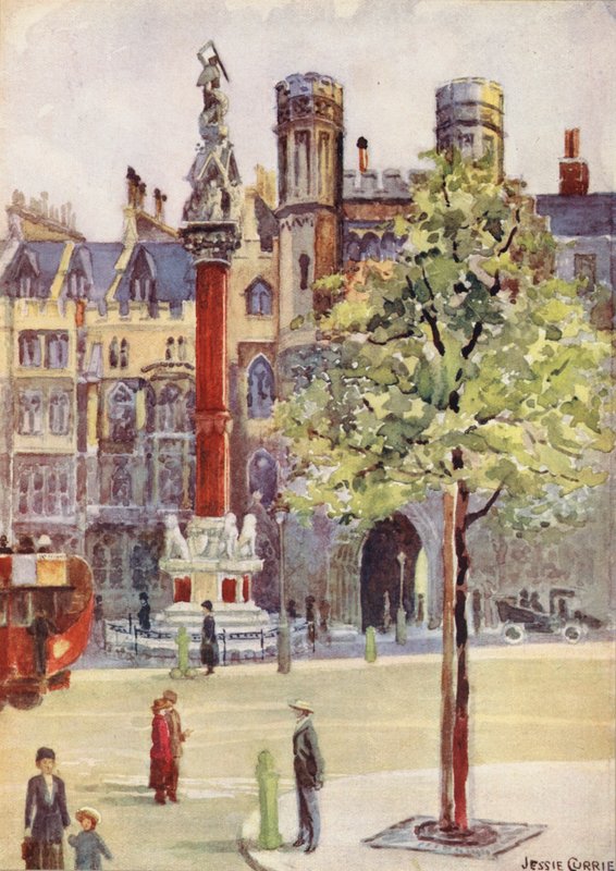 Broadway, Westminster (barevná litografie) od Jessie Currie
