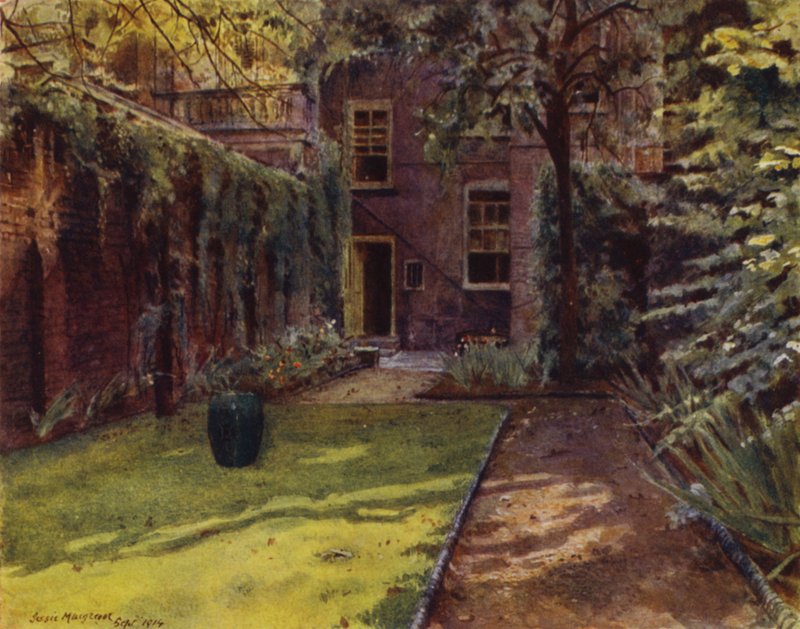 Carlyle House, Pohled na zahradu a dům (barevné lito) od Jessie MacGregor