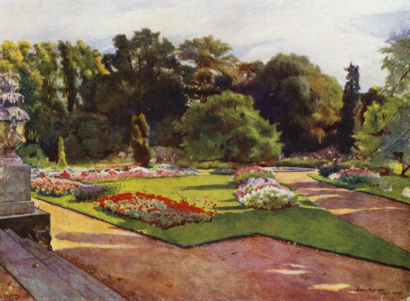 Sion, Pohled směrem k Parterres a Fountain (barevné lito) od Jessie MacGregor