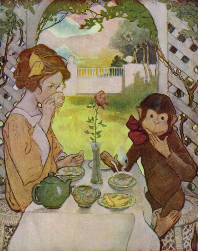 Kráska a zvíře (barva litho) od Jessie Willcox Smith