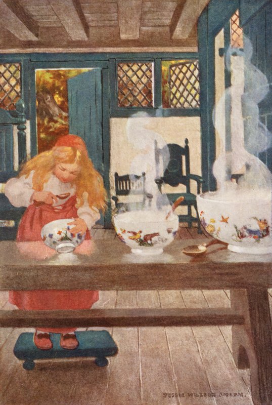 Zlatovláska aneb Tři medvědi (barevná litografie) od Jessie Willcox Smith