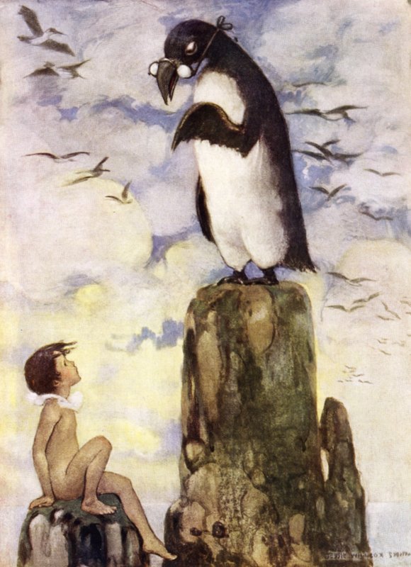 Ilustrace k filmu The Water Babies od Charlese Kingsleyho (barevné lito) od Jessie Willcox Smith