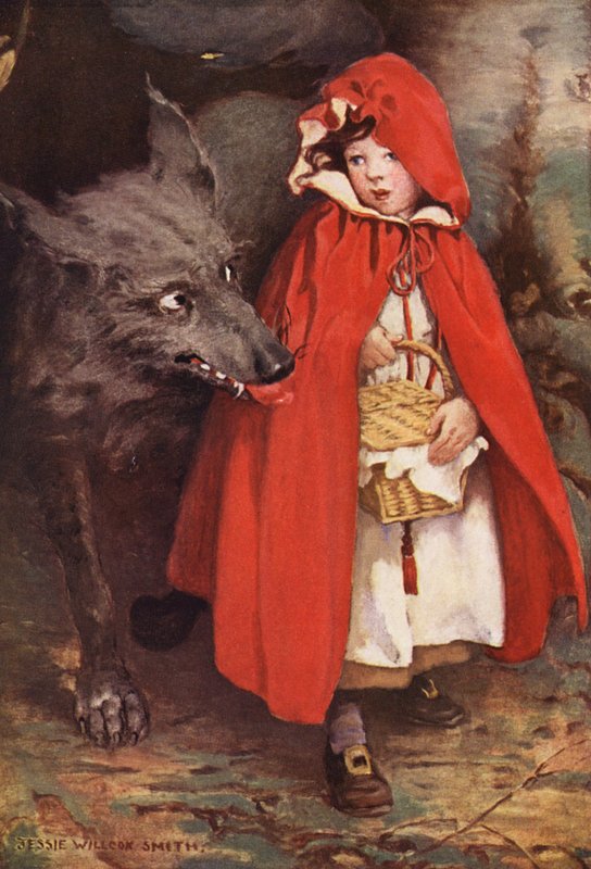 Červená Karkulka (barevná litografie) od Jessie Willcox Smith