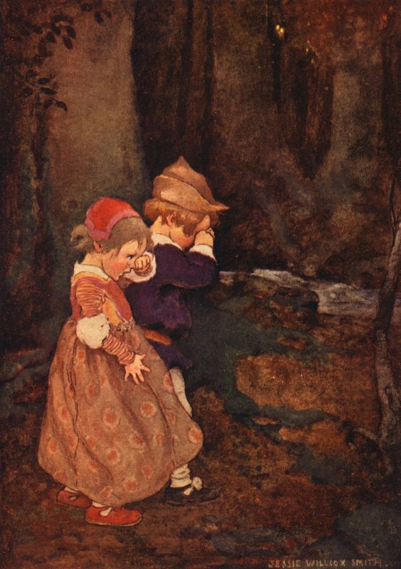The Babes In The Wood (barevná litografie) od Jessie Willcox Smith