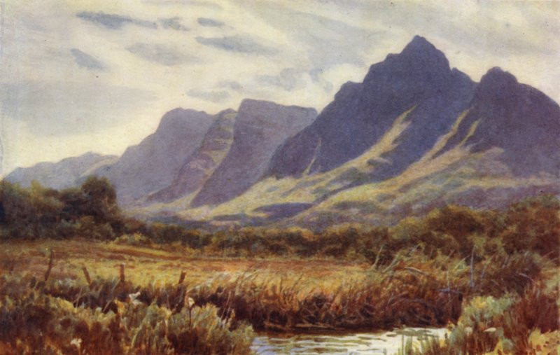 Cape Peninsula, Jižní Afrika: Stolová hora z Cape Flats (barva litho) od Joaquin Xaudaru y Echau