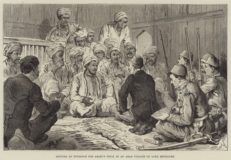 Získání důkazů pro Arabiho proces v arabské vesnici u jezera Menzaleh od Johann Nepomuk Schonberg