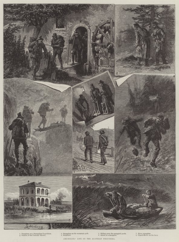 Život pašeráků na rakouských hranicích od Johann Nepomuk Schonberg