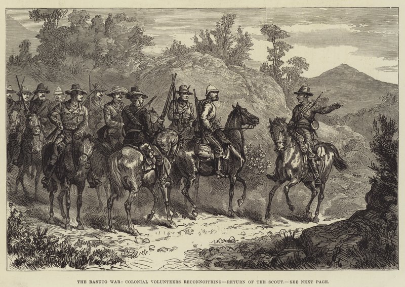 Basuto válka, koloniální průzkum dobrovolníků, Návrat zvěda od Johann Nepomuk Schonberg