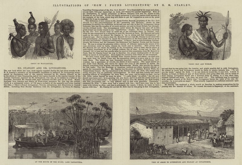 Ilustrace Jak jsem našel Livingstone, HM Stanley od Johann Baptist Zwecker