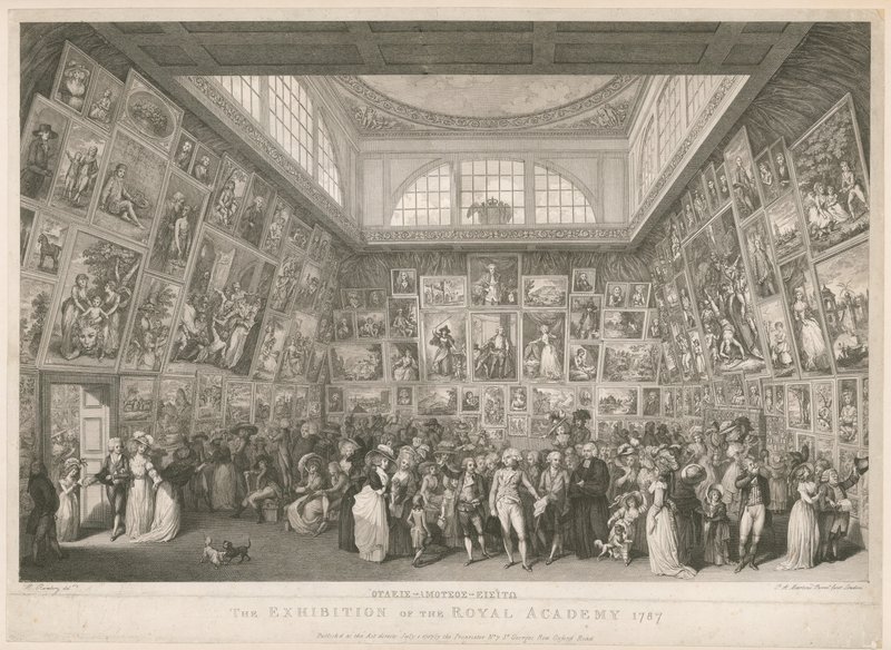 Výstava Královské akademie 1787 od Johann Heinrich Ramberg