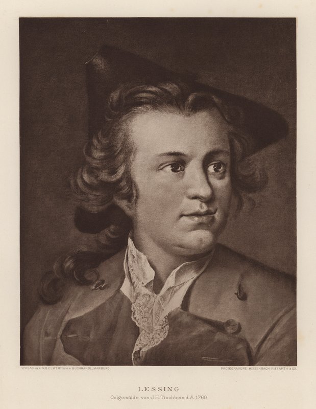 Gotthold Ephraim Lessing, německý dramatik a filozof (litografie) od Johann Heinrich Tischbein