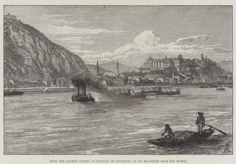 Buda, starověké hlavní město Maďarska, dvousté výročí jeho znovuzískání Turky od Johann Nepomuk Schonberg