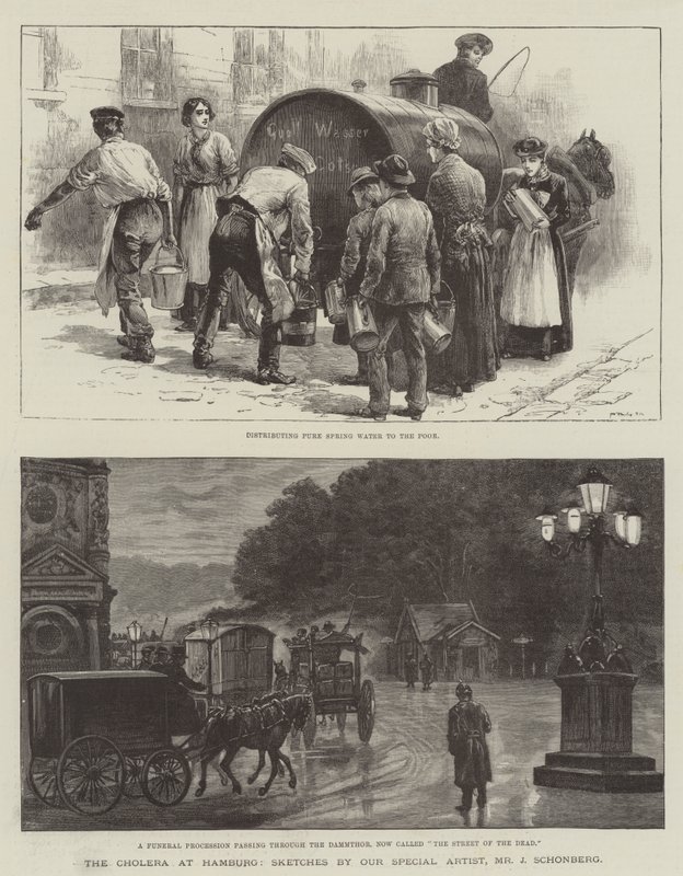 Cholera v Hamburku od Johann Nepomuk Schonberg