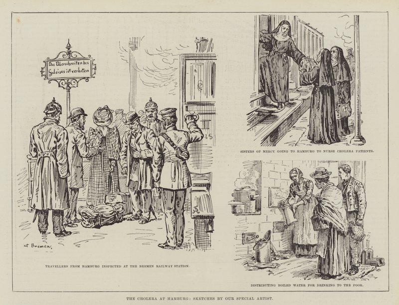 Cholera v Hamburku od Johann Nepomuk Schonberg