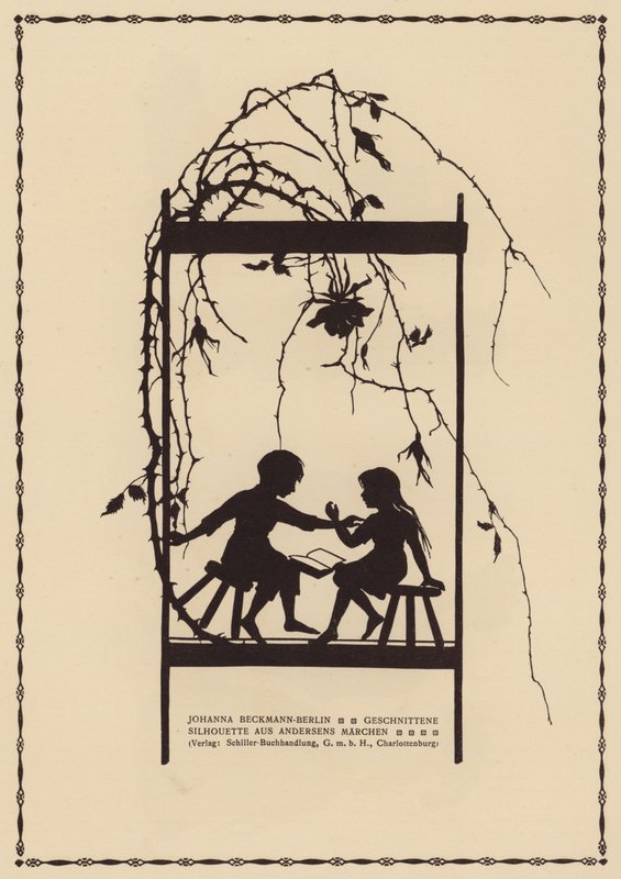 Silueta z pohádky Hanse Christiana Andersena (litografie) od Johanna Beckmann