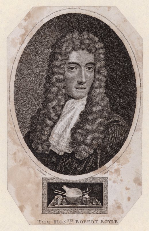 Robert Boyle, anglo-irský přírodní filozof a chemik (rytina) od Johannes (after) Kerseboom