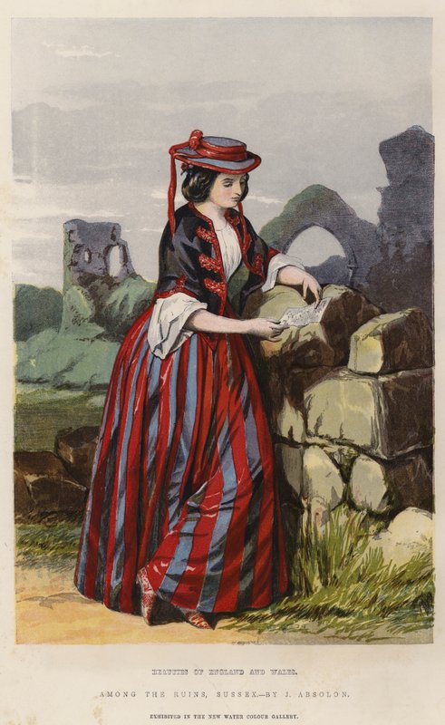 Krásy Anglie a Walesu, mezi ruinami, Sussex (chromolitho) od John Absolon
