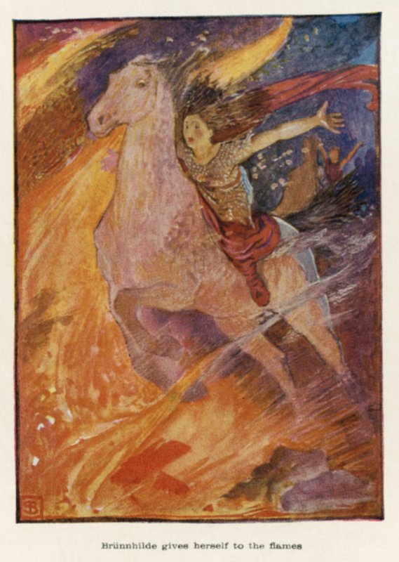 Brunnhilda se oddává plamenům od John Byam Liston Shaw