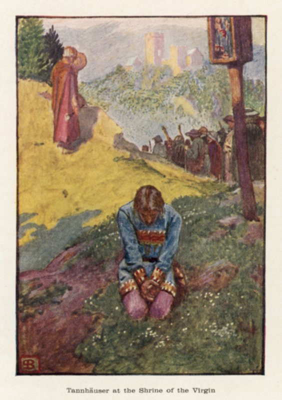 Tannhauser ve svatyni Panny Marie od John Byam Liston Shaw