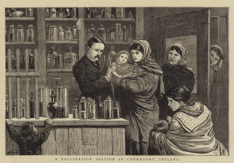 Očkovací stanice v Connaught, Irsko od John Charles Dollman