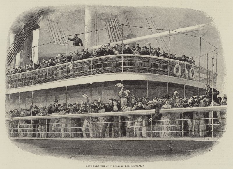 Na shledanou! Loď odplouvá do Austrálie od John Charles Dollman