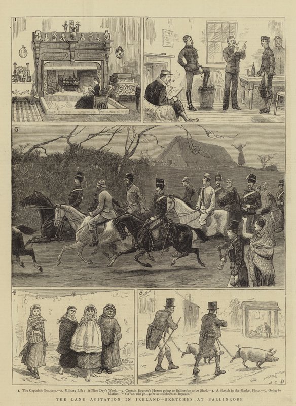 Zemská agitace v Irsku, Sketches at Ballinrobe od John Charles Dollman