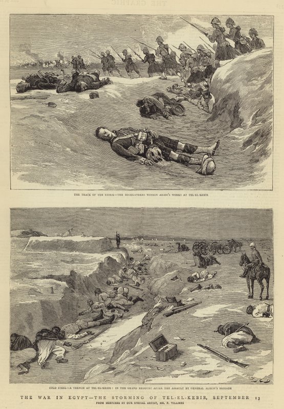 Válka v Egyptě, útok na Tel-el-Kebir, 13. září od John Charles Dollman