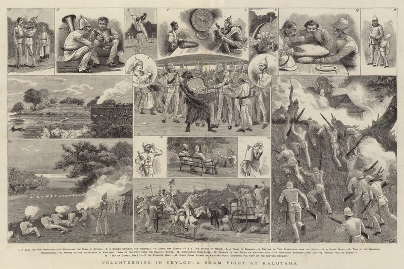 Dobrovolnictví na Cejlonu, podvodný boj v Kalutaře od John Charles Dollman