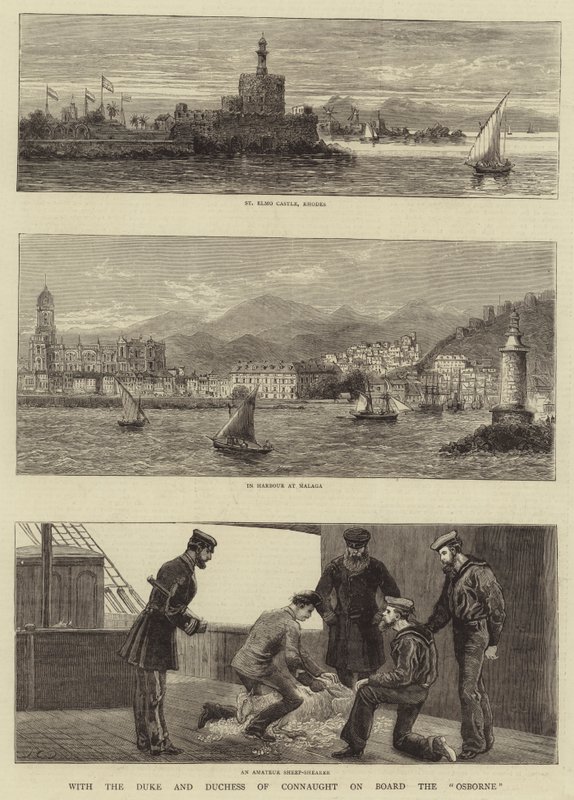 S vévodou a vévodkyní z Connaughtu na palubě lodi Osborne od John Charles Dollman