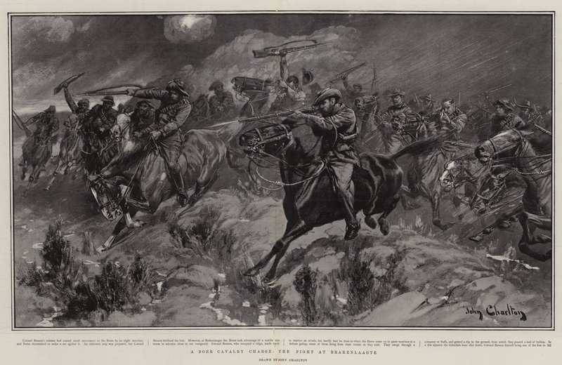 Útok búrské kavalérie, boj u Brakenlaagte od John Charlton