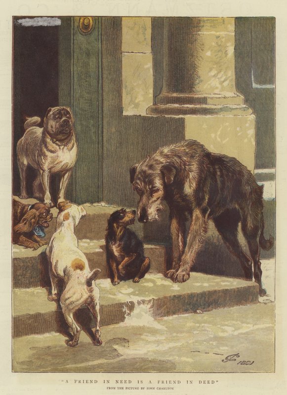 Přítel v nouzi je přítel v činu (chromolitho) od John Charlton