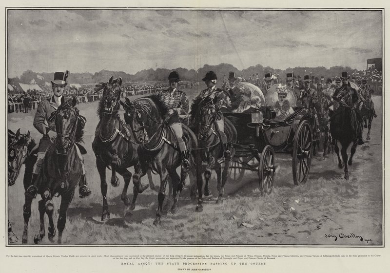 Royal Ascot, státní průvod procházející kurzem od John Charlton