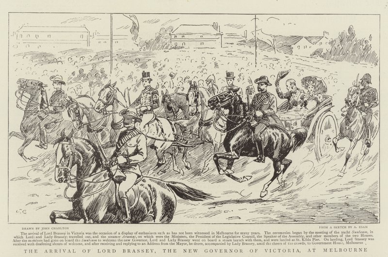 Příjezd lorda Brasseyho, nového guvernéra Victorie, do Melbourne od John Charlton