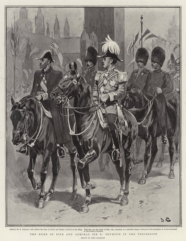 Vévoda z Fife a admirál Sir E Seymour v průvodu od John Charlton
