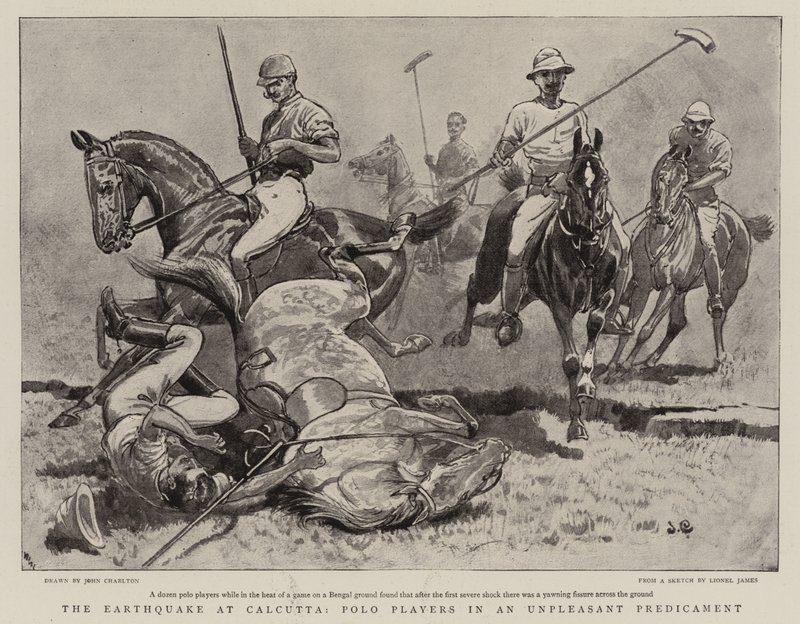 Zemětřesení v Kalkatě, hráči póla v nepříjemné situaci od John Charlton