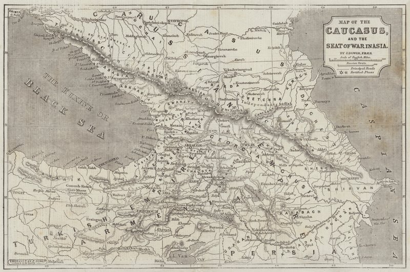 Mapa Kavkazu od John Dower