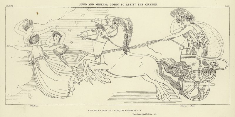 Juno a Minerva jdou na pomoc Řekům od John Flaxman