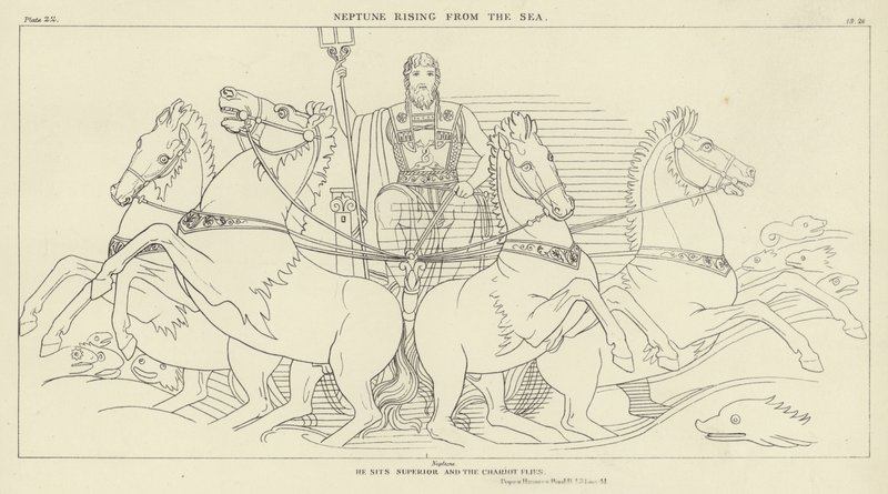 Neptun vycházející z moře od John Flaxman