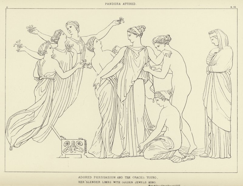 Pandora oblečená od John Flaxman