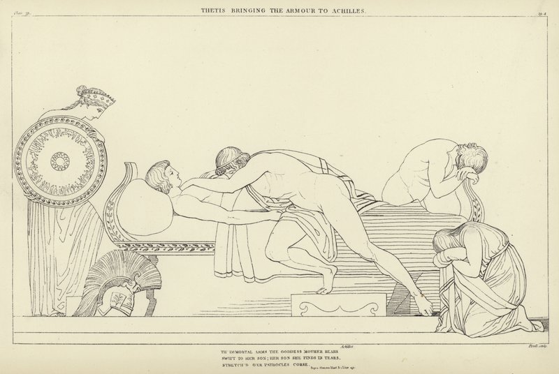 Thetis přináší brnění Achilleovi od John Flaxman