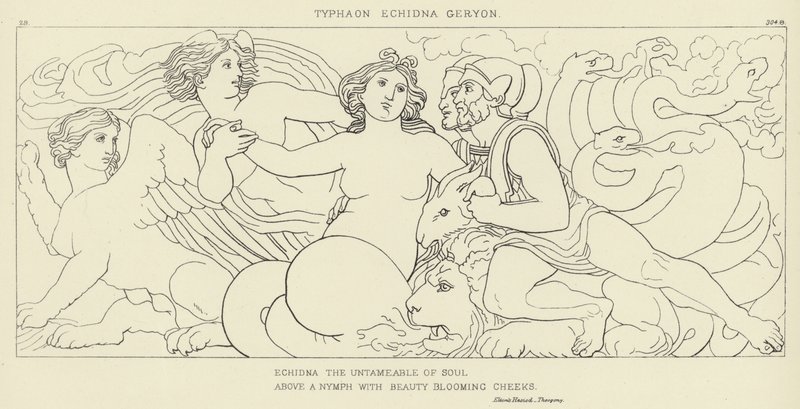 Tajfaon, Echidna, Geryon od John Flaxman