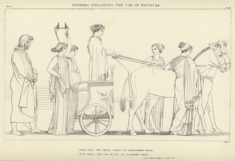 Ulysses sleduje auto z Nausicaa od John Flaxman