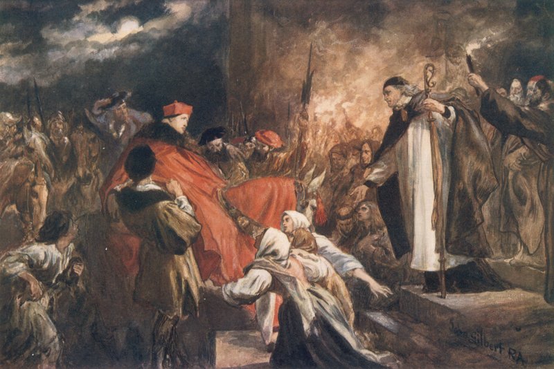 Příjezd kardinála Wolseyho do Leicesterského opatství, 1530 od John Gilbert