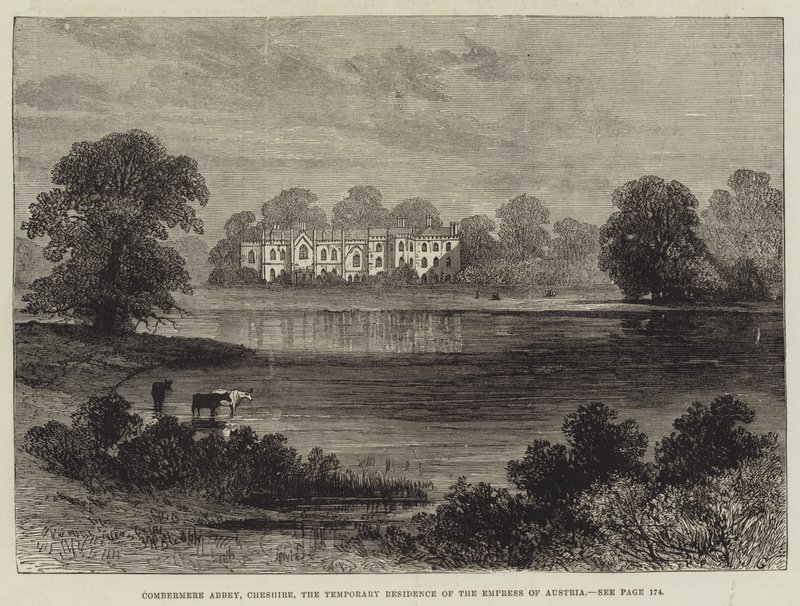 Combermere Abbey, Cheshire, dočasné sídlo rakouské císařovny od John Gilbert