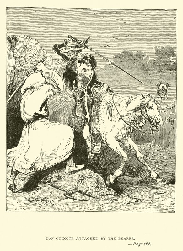 Don Quijote napaden nosičem od John Gilbert