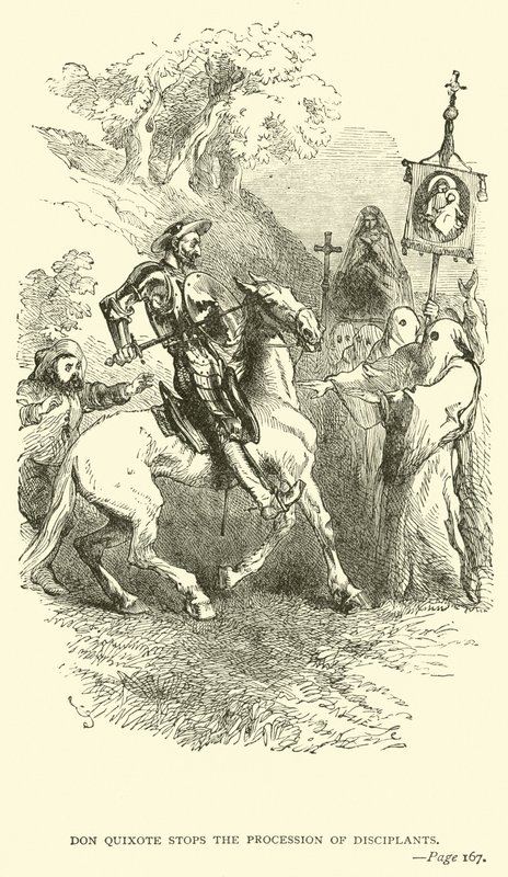 Don Quijote zastaví Procesí učedníků od John Gilbert