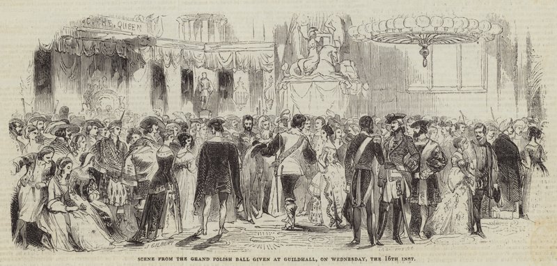 Scéna z velkého polského plesu v Guildhallu ve středu 16. inst. od John Gilbert