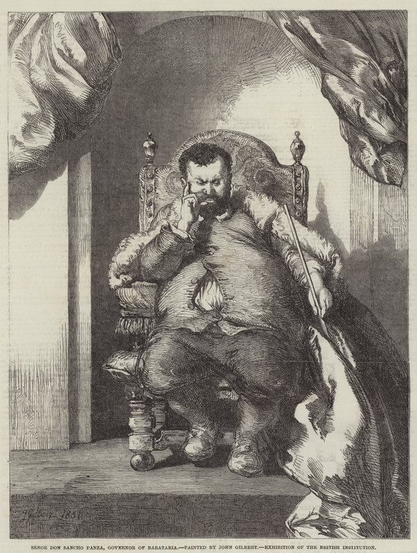 Seňor Don Sancho Panza, guvernér Baratárie, výstava britské instituce od John Gilbert