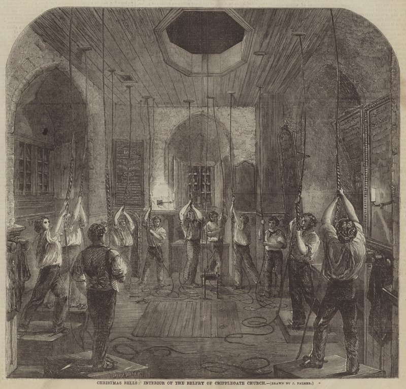 Vánoční zvony, interiér zvonice kostela Cripplegate od John Palmer